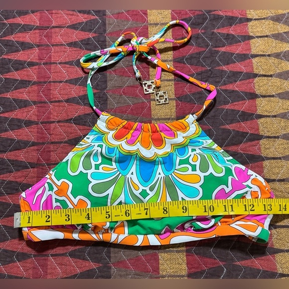 Trina Turk Tamarindo High Neck Halter Swimming Top Size 6 - Picture 12 of 12